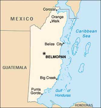 Map Belize Travel Insurance