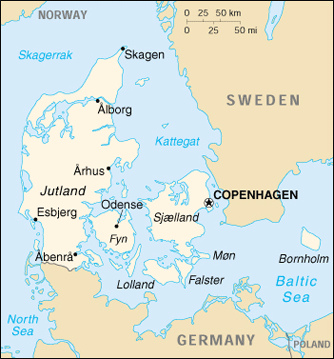 Map Denmark Travel Insurance