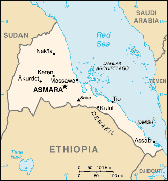 Map Eritrea Travel Insurance