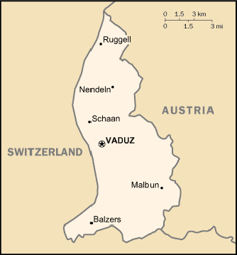 Map Liechtenstein Travel Insurance