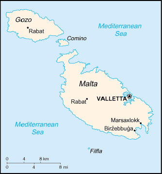 Map Malta Travel Insurance