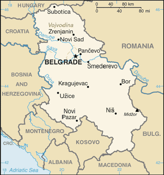 Map Serbia Travel Insurance
