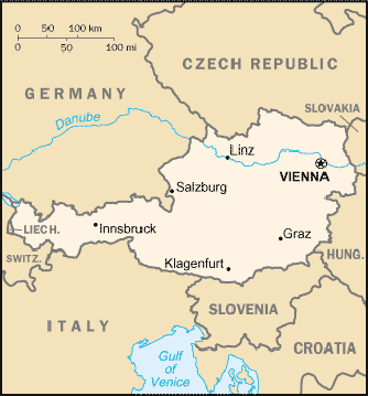 Map Austria Travel Insurance