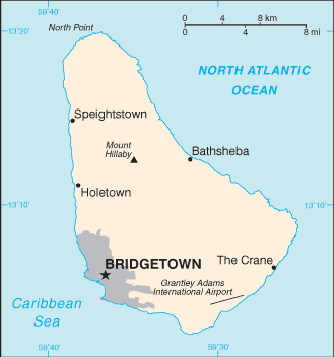 Map Barbados Travel Insurance