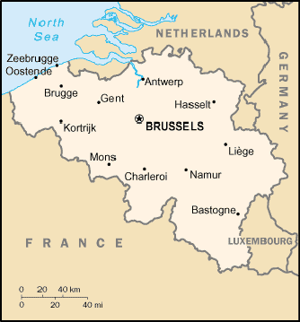Map Belgium Travel Insurance