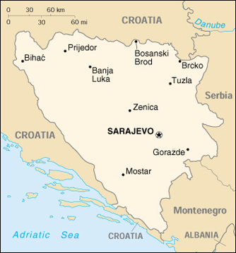 Map Bosnia Travel Insurance