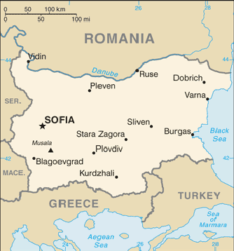 Map Bulgaria Travel Insurance