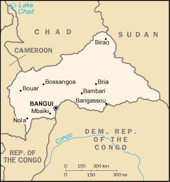 Map Central African Republic Travel Insurance