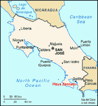 Map Costa Rica Travel Insurance
