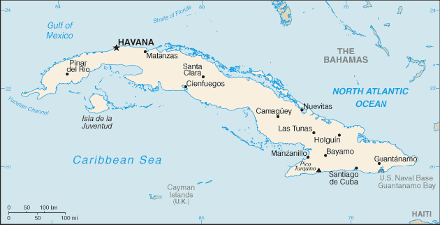 Map Cuba Travel Insurance