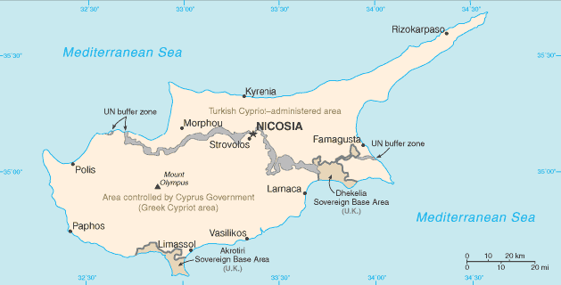 Map Cyprus Travel Insurance