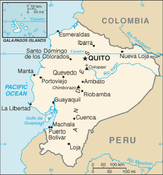 Map Ecuador Travel Insurance