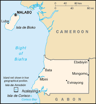 Map Equatorial Guinea Travel Insurance