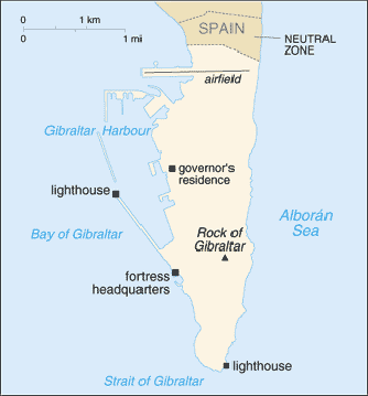 Map Gibraltar Travel Insurance