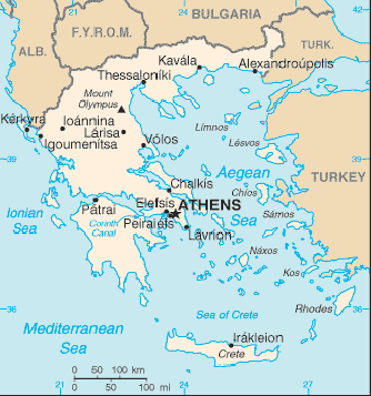 Map Greece Travel Insurance