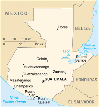 Map Guatemula Travel Insurance