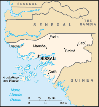 Map Guinea Bissau Travel Insurance