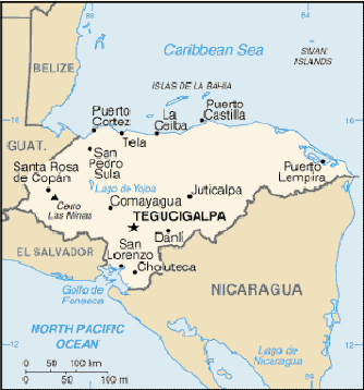 Map Honduras Travel Insurance