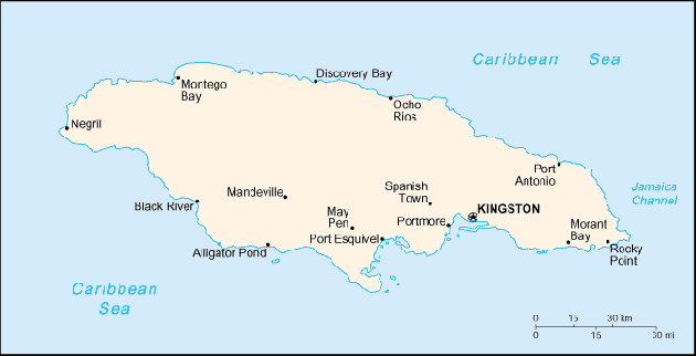 Map Jamaica Travel Insurance