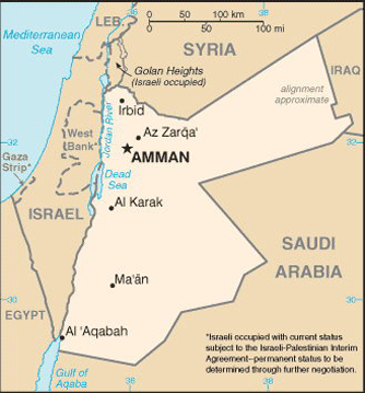 Map Jordon Travel Insurance