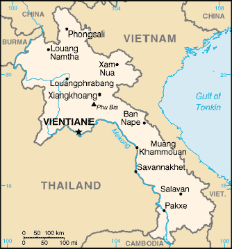 Map laos Travel Insurance