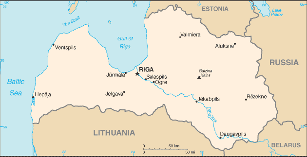 Map Latvia Travel Insurance