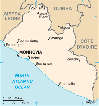 Map Liberia Travel Insurance