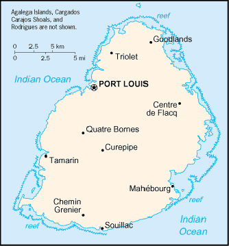 Map Mauritius Travel Insurance