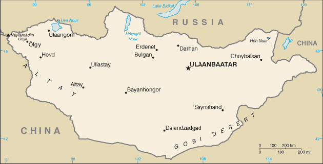 Map Mongolia Travel Insurance