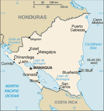 Map Nicaragua Travel Insurance