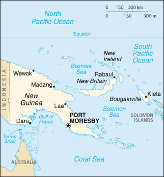 Map Papua New Guinea Travel Insurance