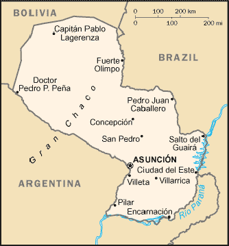 Map Paraguay Travel Insurance