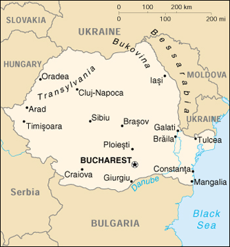 Map Romania Travel Insurance