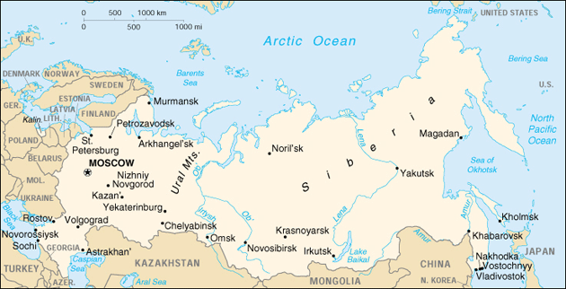 Map Russia Travel Insurance