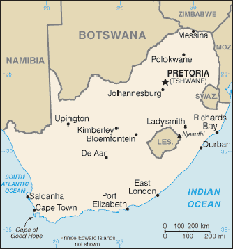 Map South Africa Travel Insurance