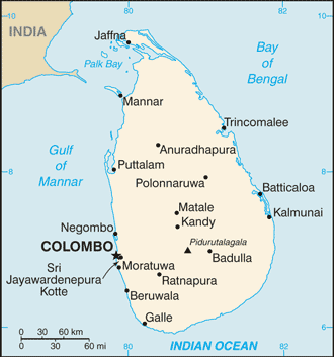 Map Sri Lanka Travel Insurance