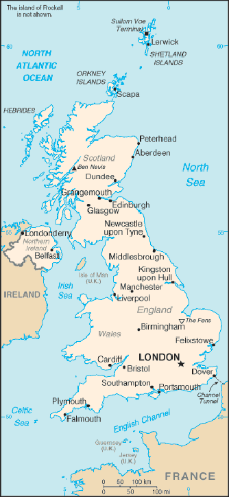 Map United Kingdom Travel Insurance