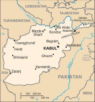 Map Afghanistan Travel Insurance